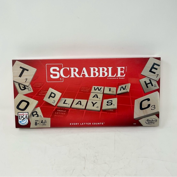 Hasbro Scrabble Game with Red and Beige Design - Picture 1 of 3